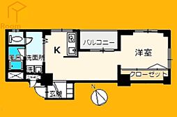 塔の山ハイツ 1DKの間取図画像