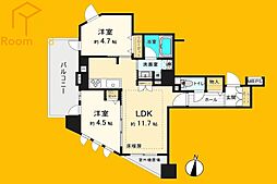 ライオンズ東中野 2LDKの間取図画像