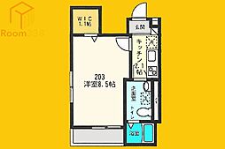 Residenza al picco 2階1Kの間取り