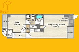 POMONA 1LDKの間取図画像
