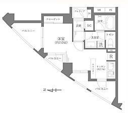 クオリア目黒大橋ウエスト ワンルームの間取図画像