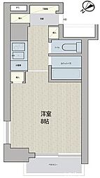 スカイコート日本橋浜町3 1Kの間取図画像