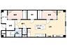 間取り：2LDK、価格3280万円、専有面積70.68m2、バルコニー面積8.09m2　2LDKの間取り