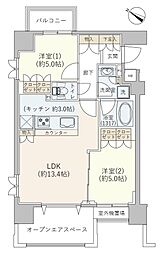 ウィルレーナ東京入谷 2LDKの間取図画像