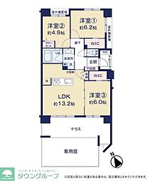 アンビシャス船橋高根台 3LDKの間取図画像