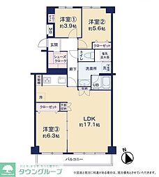 ライオンズマンション宮崎台 3LDKの間取図画像