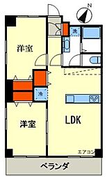 東カングランドマンション第2松戸 2LDKの間取図画像
