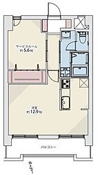 ダイアパレス菊水 ワンルームの間取図画像