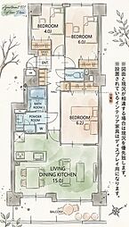 ダイアパレス伏古公園弐番館 3LDKの間取図画像