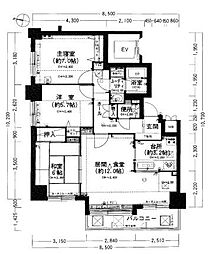 カルム植物園 3LDKの間取図画像