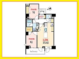 ライフピア新宿中落合 2LDKの間取図画像