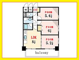 ライオンズマンション箱崎町複数路線利用可・即ご案内可 3LDKの間取り