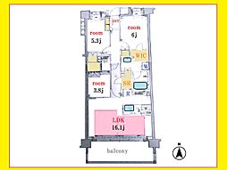 WALLMATEのみ取扱い物件サンメゾン元住吉ELDO 3LDKの間取り