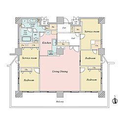 エクサージュ海岸 3SLDKの間取図画像