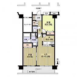 プライムコート川口北原台 2LDKの間取図画像