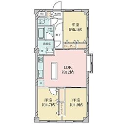 ラフォーレ甲子園 3LDKの間取図画像