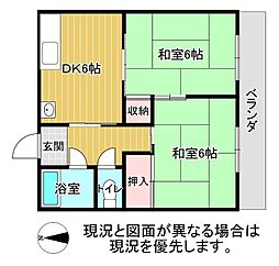 レジデンス船尾 2階2DKの間取り