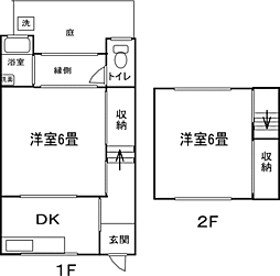 ネスタ島橋 2DKの間取図画像