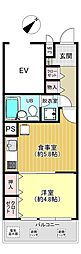 ライオンズマンション小山 1DKの間取図画像