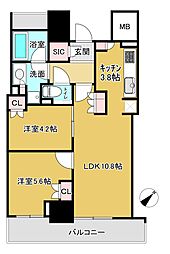 ザ・セントラルマークタワー 2LDKの間取図画像