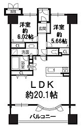 アリストタワー和歌山シティ 2LDKの間取図画像
