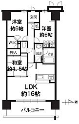 シャルマンフジスマート和歌山駅前EAST 3LDKの間取図画像