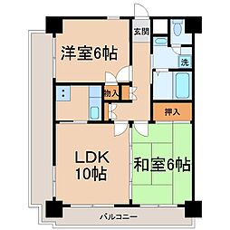 グランピアウエスト 2LDKの間取図画像