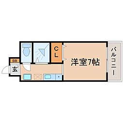 サリュー塚口 1Kの間取図画像