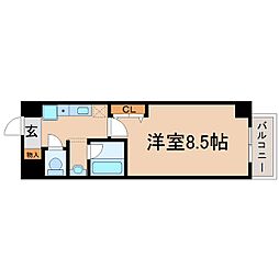 クレセールTWO 1Kの間取図画像