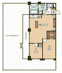 物件画像 サンピア　JR三ノ宮駅歩８分　ルーフバルコニー1００平米超