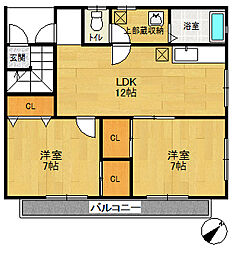 ソレアード1 2LDKの間取図画像