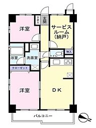 ライオンズマンション武蔵浦和 2SDKの間取図画像