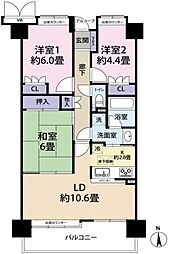パークスクエア浦和埼大通り 3LDKの間取図画像