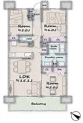 間取図画像 3LDK