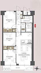 グランドシティ大宮WESTTOWER 3LDKの間取図画像