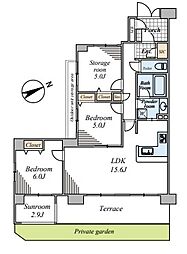 アドグランデ大宮宮原 2SLDKの間取図画像