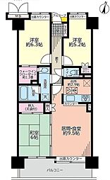 パークスクエア浦和埼大通り 3LDKの間取図画像