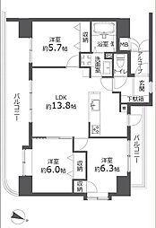 ローヤルシティ大宮吉敷町 3LDKの間取図画像