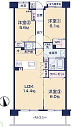 コスモ戸田公園ピアセーレ 3LDKの間取図画像