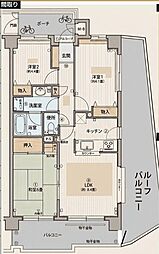 東急ドエルアルス浦和埼大通り 3LDKの間取図画像