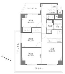 蕨セントラルハイツ 3LDKの間取図画像