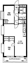 センチュリー東大宮2 2LDKの間取図画像