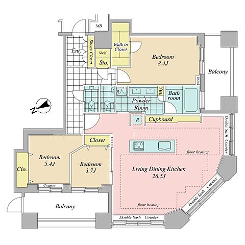 間取り 芝浦アイランド　ケープタワー 46階/-
