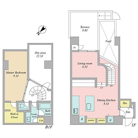 間取り 朝日サテライト六本木 1階/-