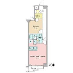 グレイスコート白金 1LDKの間取り