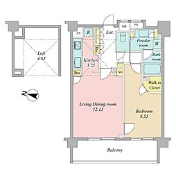 クオリア南麻布 1SLDKの間取図画像