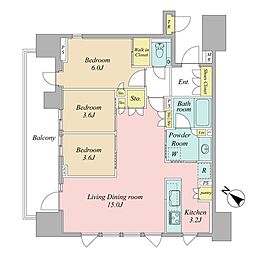 クレヴィア茗荷谷文京の丘 3LDKの間取図画像