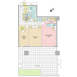 三田ガーデンヒルズウエストヒル 2LDKの間取図画像