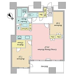 パークタワー勝どきサウス 2LDKの間取図画像