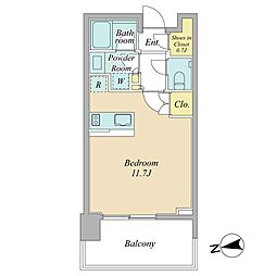 パークコート浜離宮　ザ　タワー ワンルームの間取り